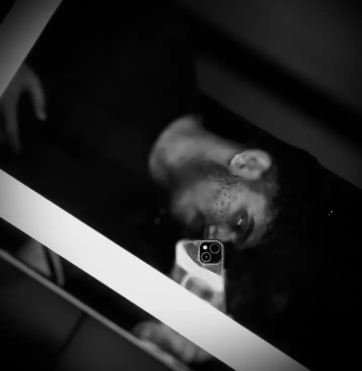Artistic black and white portrait